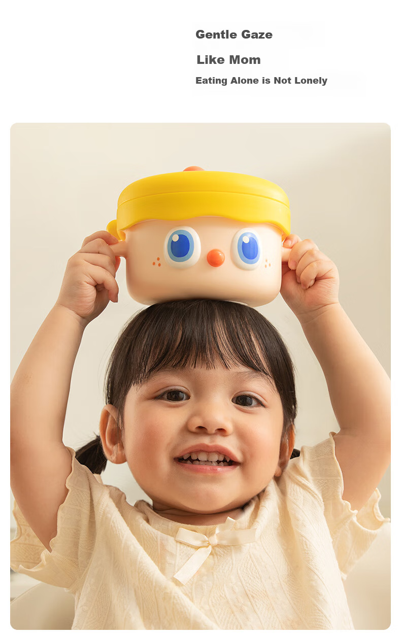 Huangchong Cute Baby Food Bowl, Children's Water-Filled Insulated Bowl with Suction Cup, Stainless Steel Tableware Lise Orange 23