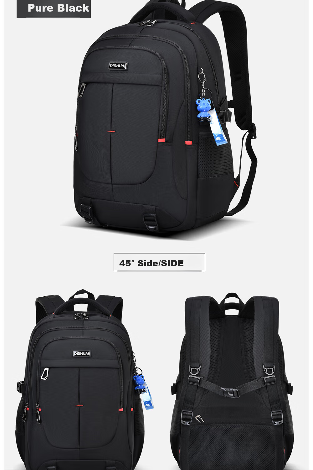 Dishuai Backpack for Middle School Boys, 45L Large Capacity, Spine-Protecting, Load-Reducing, Pressure-Relieving, Lightweight School Bag for Middle And High School Students 17