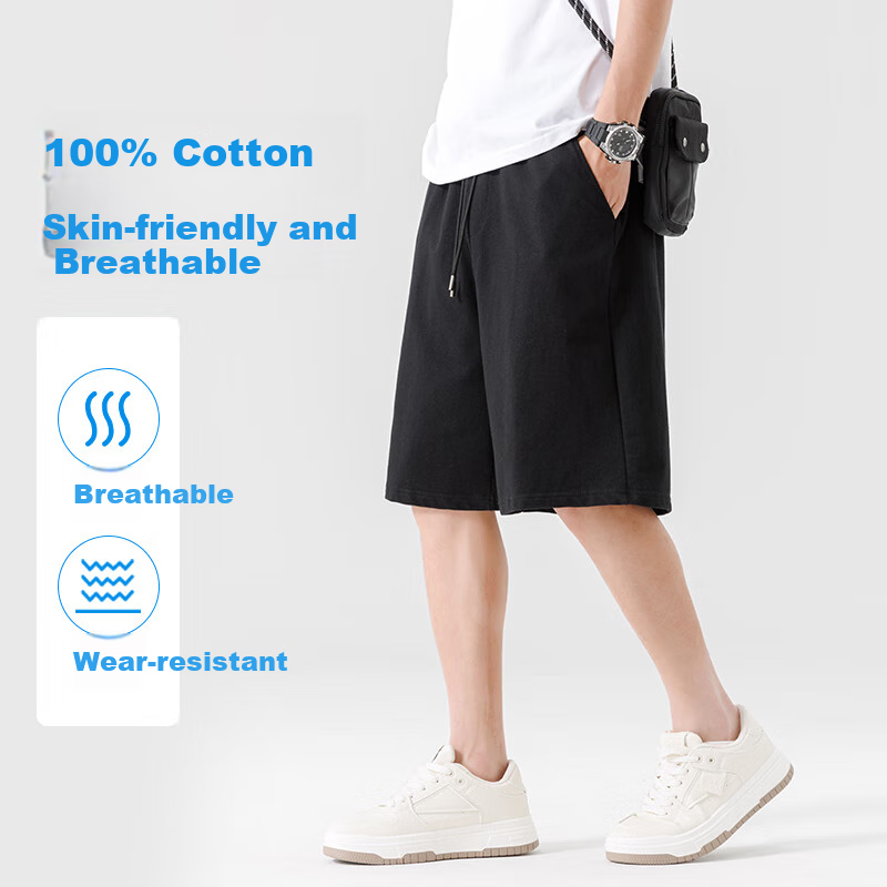 Baleno Men's Summer Heavyweight 220G Pure Cotton American Style Trendy Student Outdoor Sports Loose Casual Shorts