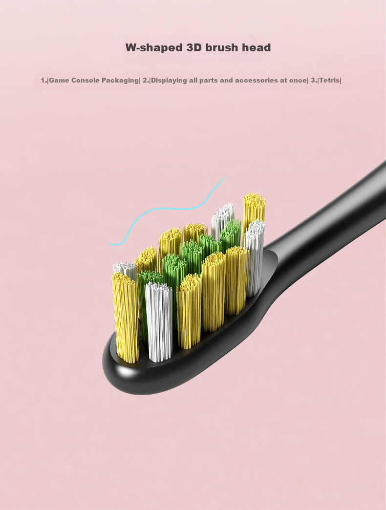 JD Original JZ5 Electric Toothbrush Heads, DuPont High-Elasticity Bristles, 2-Pack, Black (Compatible with JZ5 Electric Toothbrush) [PJ] 2