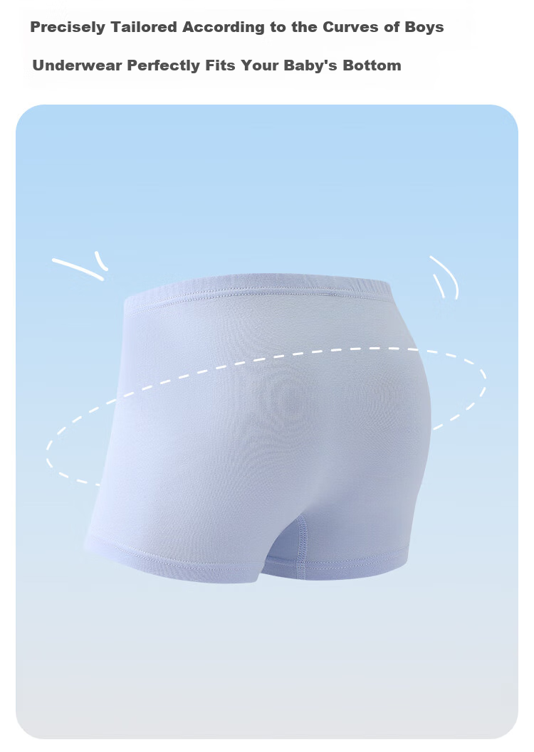 Dingguagua Boys' Underwear, Class A 95% Cotton Boxer Briefs, No Wedgie, 10A Antibacterial, for Older Children, Boys' Shorts 6