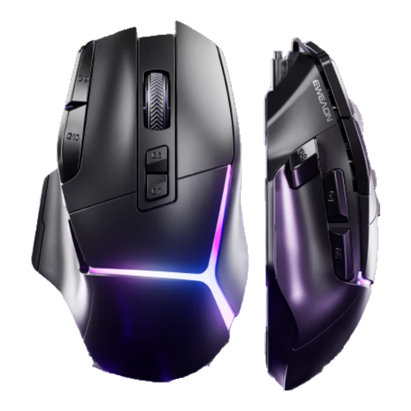 EWEADN G2 Wireless Gaming Mouse Wired Bluetooth Tri-Mode Full-Key Macro Programmable Lightweight Ergonomic for Medium to Large Hands 1K Report Rate Low Latency Office Laptop PC