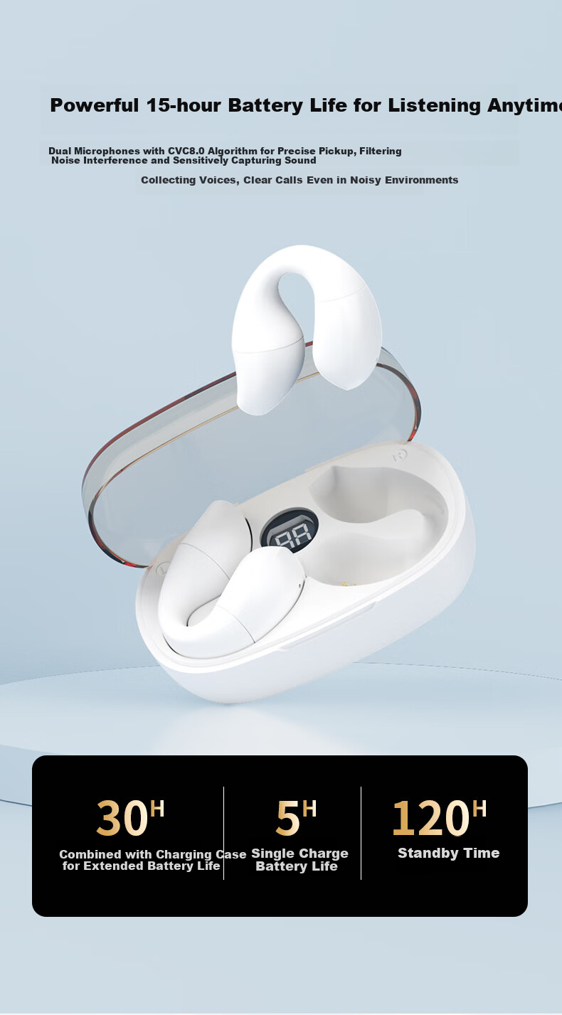 Dacom [Lowest Price Online, Double Compensation for Excessive Price] Wireless Bluetooth Earphones Clip-On Open-Concept Bone Conduction Non-In Sports Running Mini Call Noise Reduction for Men And Wome 10