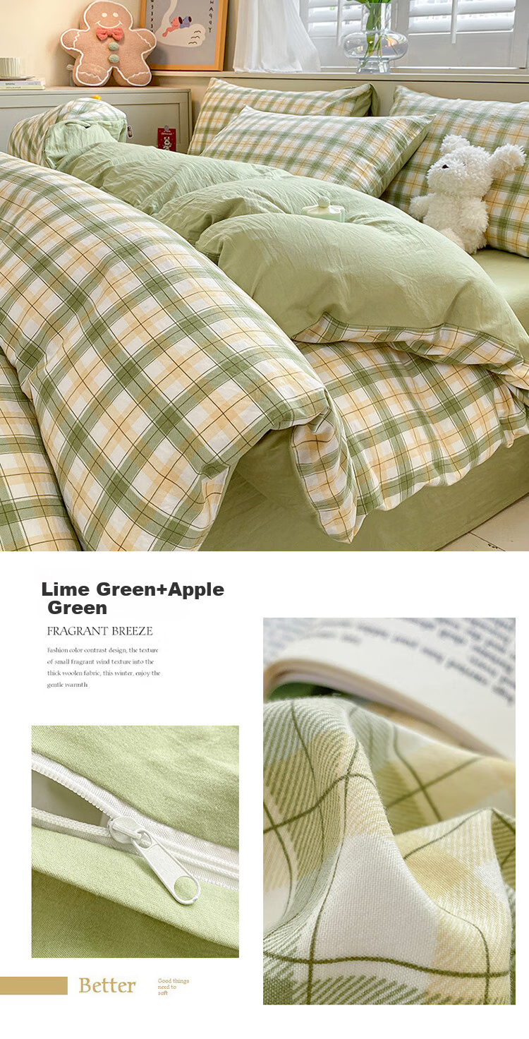 Yalu Skin-Friendly Four-Piece Bedding Set for Sleeping Naked, Embroidered Double Bed Set for 1.5/1.8 Meter Bed, Duvet Cover, Pillowcases, And Bedsheet 22