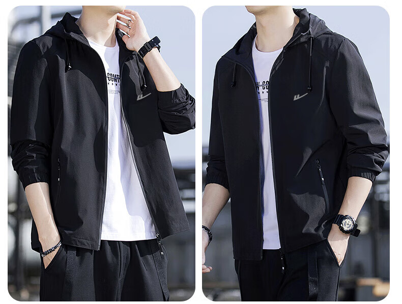 Warrior Men's Hooded Windproof Jacket Autumn Fashion Casual Men's Outerwear Versatile Fall Coat 4