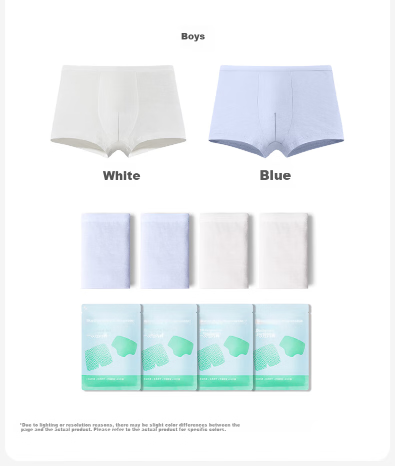 Like Uu Children's Disposable Underwear, 100% Pure Cotton, Boys And Girls Triangle And Boxer Briefs, Portable for Travel, Daily Wear, 7A Antibacterial 2