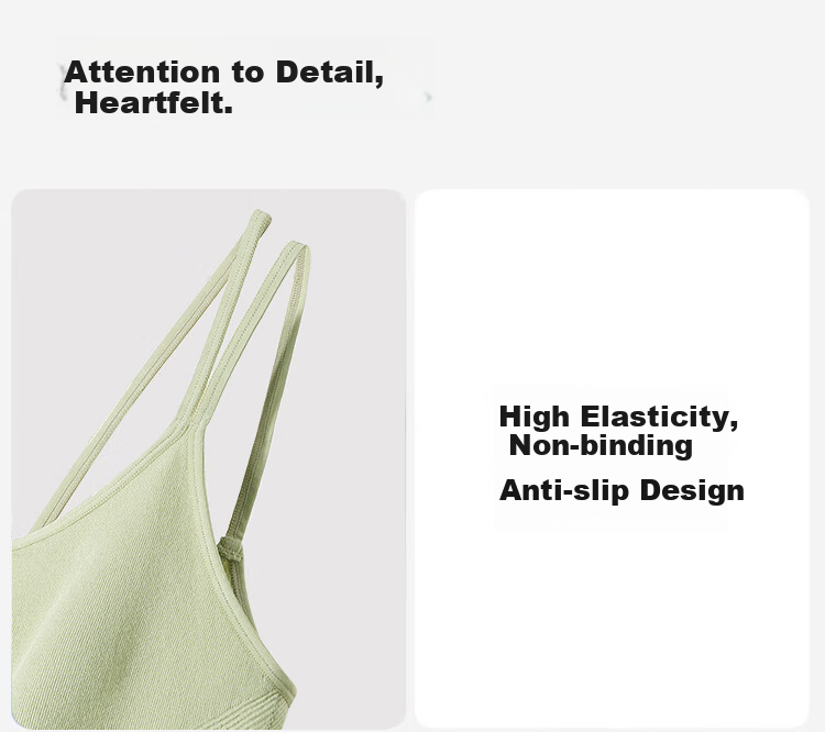 Dushiliren Women's Camisole Tank Top, All-Season Bra with Built-In Pads, Solid Color Thin Style, Beautiful Back Design, Suitable for Outer Wear Or As Undershirt, Green, Size M 19