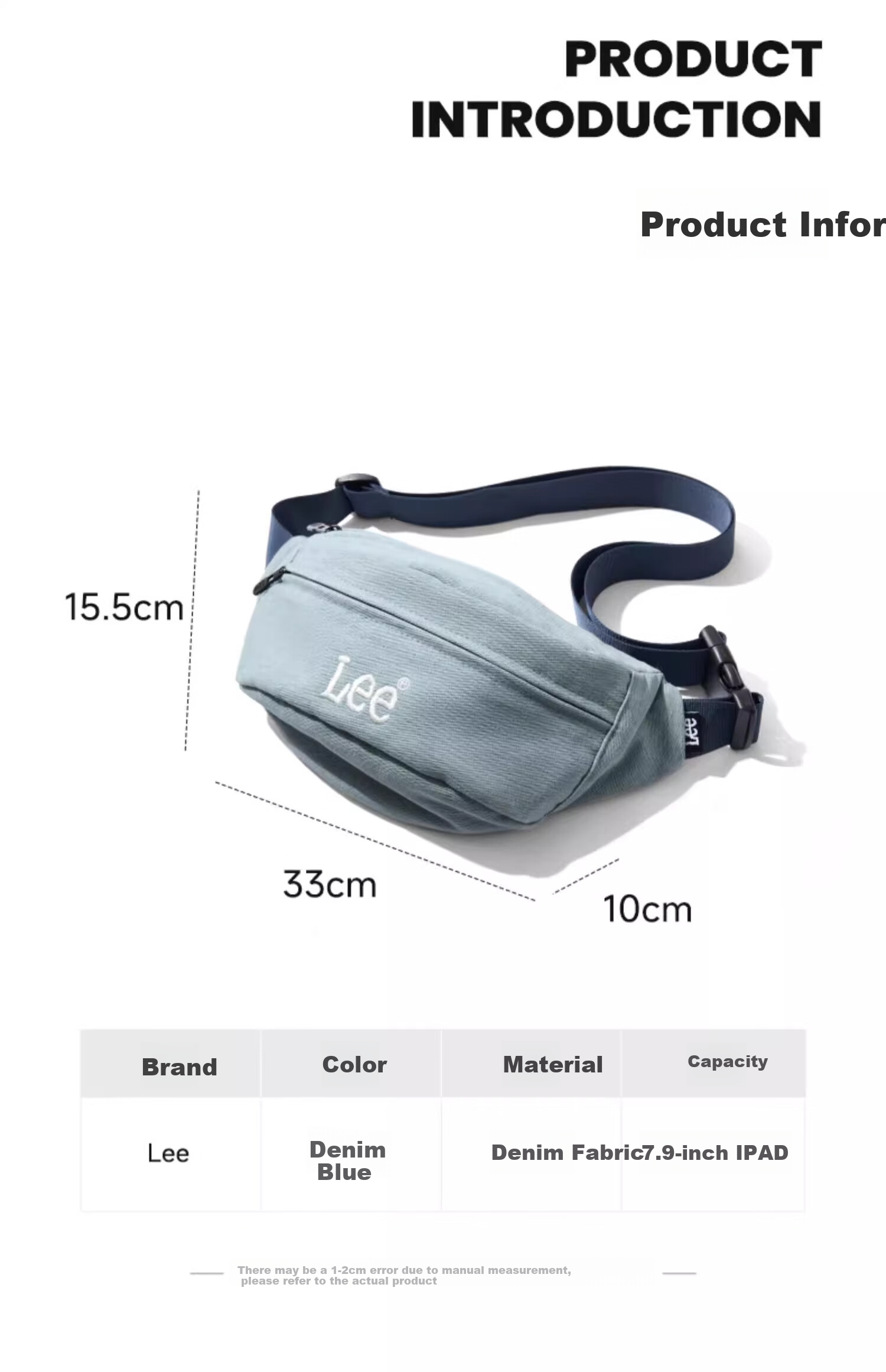 Lee Crossbody Bag for Men And Women, Sports Cycling Messenger Bag, Casual Waist Pack, Large Capacity Chest Bag, Gift, Birthday Present 3