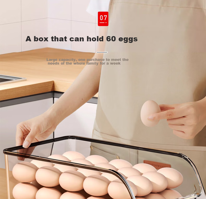 KATEI STORY Japanese Refrigerator Storage Box, Drawer-Style Food Container, Food-Grade Vegetable And Egg Freezer Organizer, Storage Solutio 11