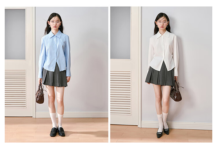 Miss Bird Blue Long Sleeve Office Shirt Women's Slim Fit Breathable Work Blouse 6