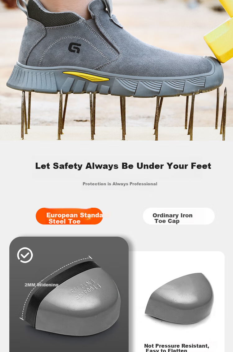 Jingtu Welding Safety Shoes for Men, Summer Breathable Steel Toe Cap Anti-Puncture Spark-Proof Work Shoes 3005 Size 42 6