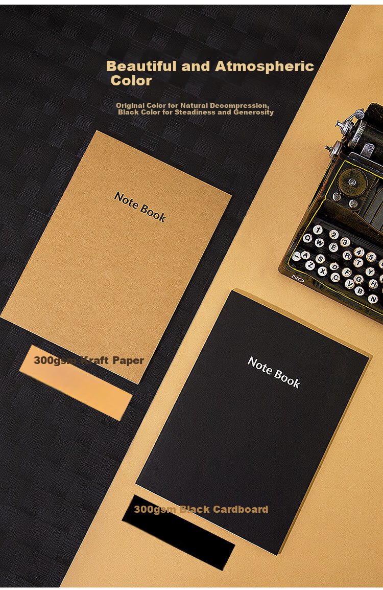 GuangBo B5/16K Notebook Stationery Kraft Paper Soft Cover Notebook Single-Line Notebook Journal Kraft Soft Cover Notebook Student Office Supplies 6-Pack Mixed Colors GB16403 8