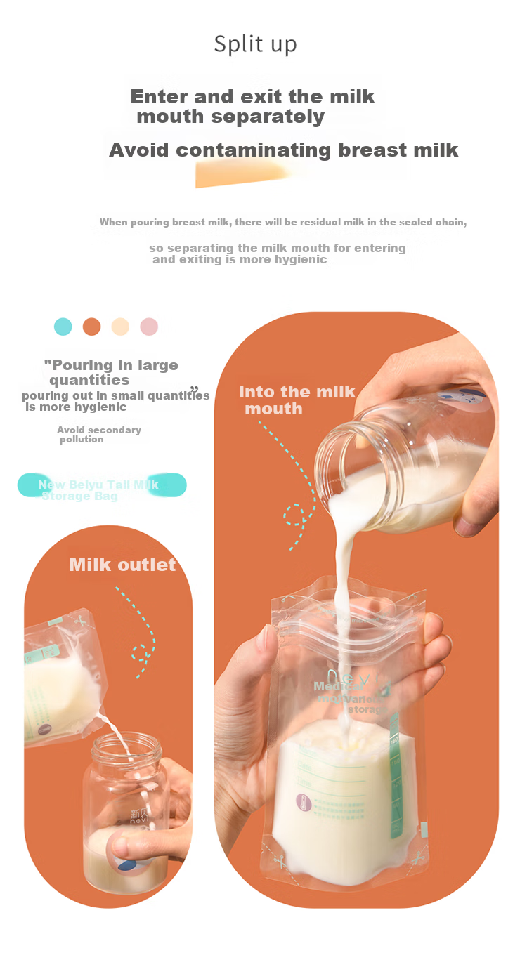 Xenbea Breast Milk Storage Bags, Disposable Breast Milk Bags Suitable for Freezing, Thickened Leak-Proof 30 Pieces 9137 4