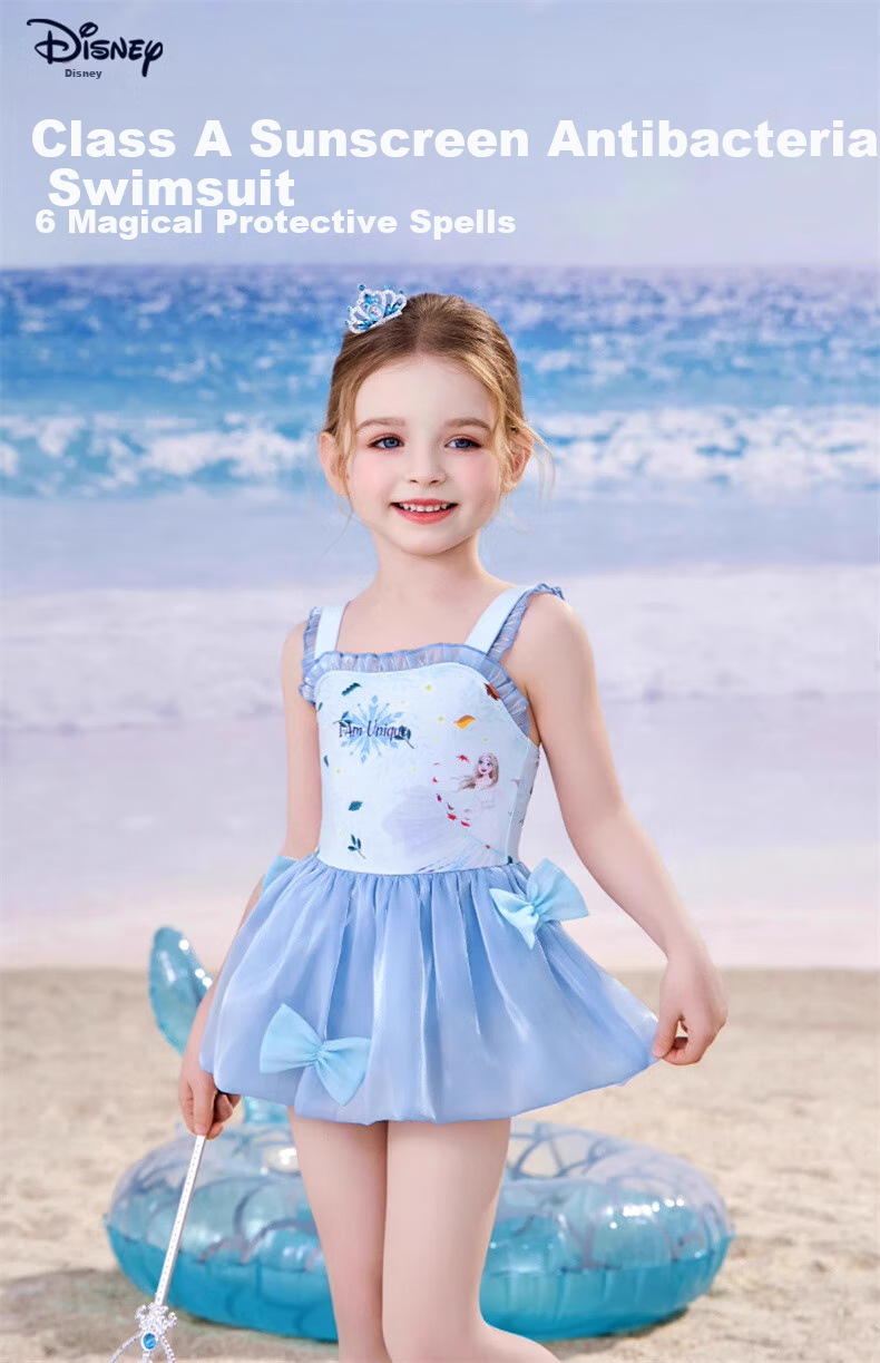 Dishini Girls' One-Piece Swimsuit for Children, Toddlers And Young Kids Aged 3-6 Swimming Costume D35042 Lavender Purple 110 1