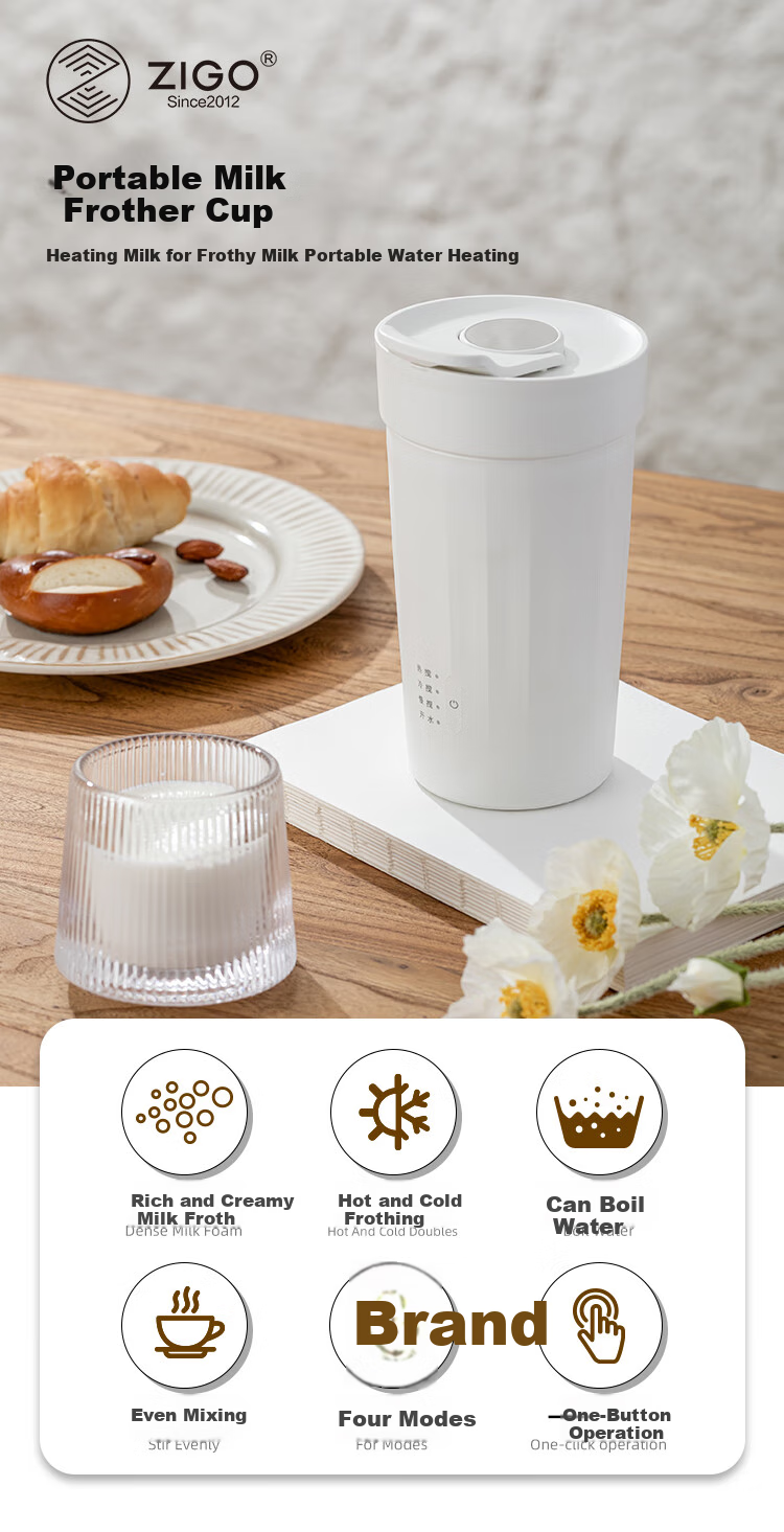 Zigo Fully Automatic Milk Frother Electric Milk Foam Maker for Latte Art And Heating Milk, Red 1