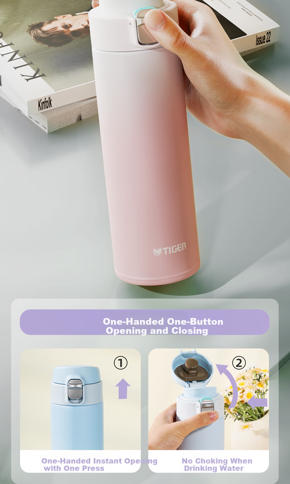 TIGER Insulated Mug for Men And Women, Stylish Stainless Steel Gradient Water Bottle, Mid-Autumn Festival Gift MOG-A48C 480ML 9