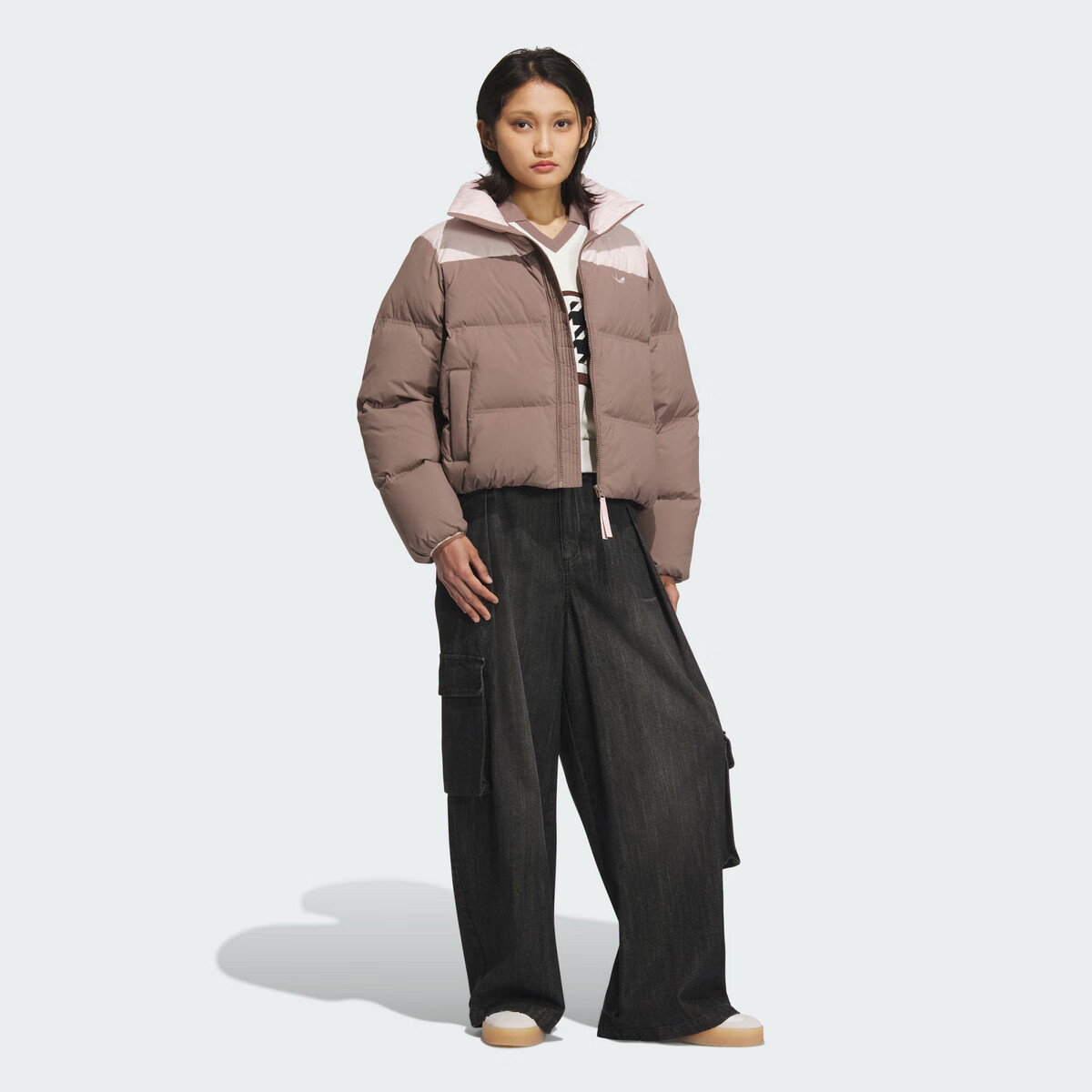 Adidas Originals Women's SHORT DOWN PUFF Jacket KC2660 Shadow Brown XS 3