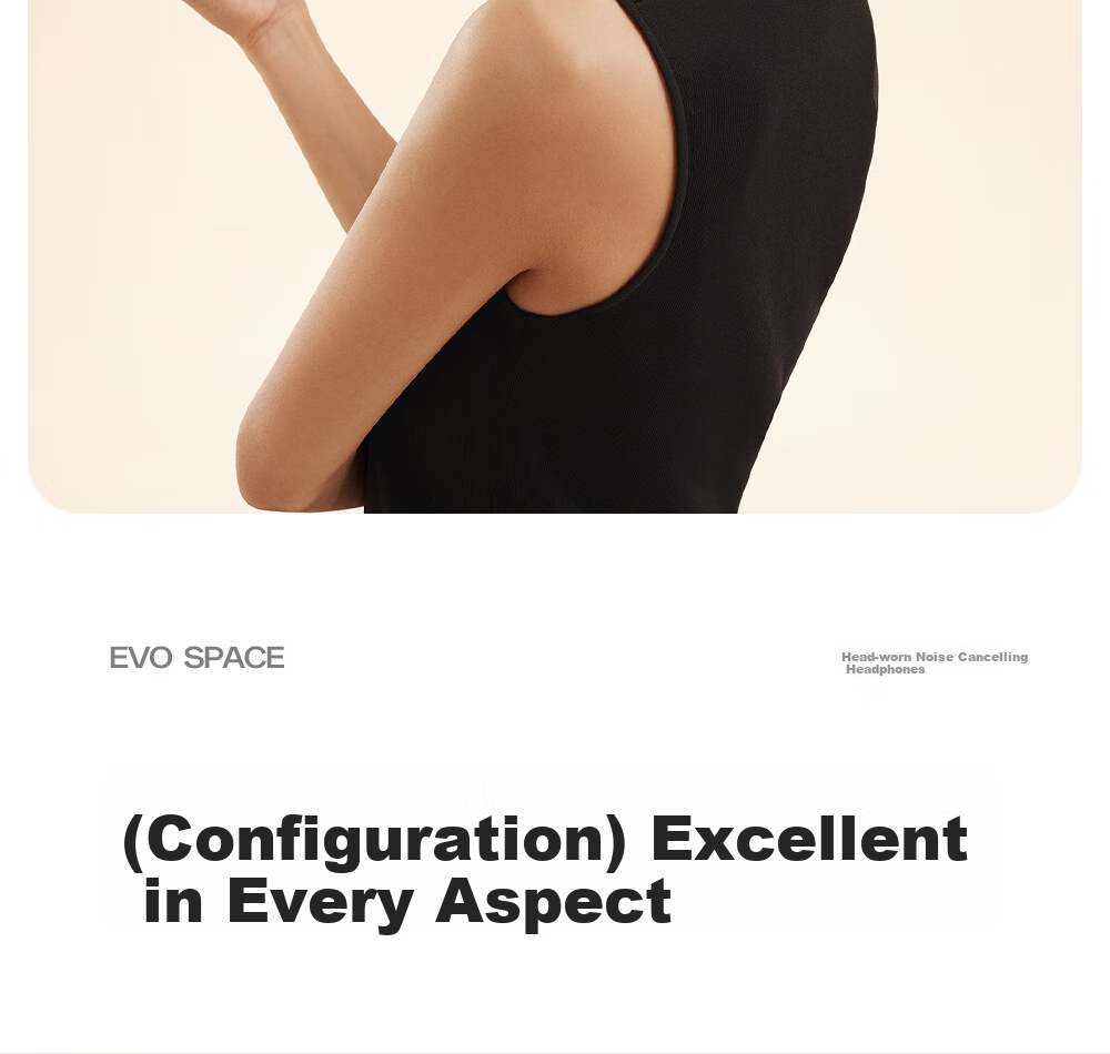 Manbuzhehuazai Evo Space Over-Ear Active Noise Cancelling Bluetooth Headphones, Bluetooth 5.4, Earth Brown, Dual Gold Certification, 93-Hour Battery Life, Compatible with Apple, Huawei, Xiaomi 20