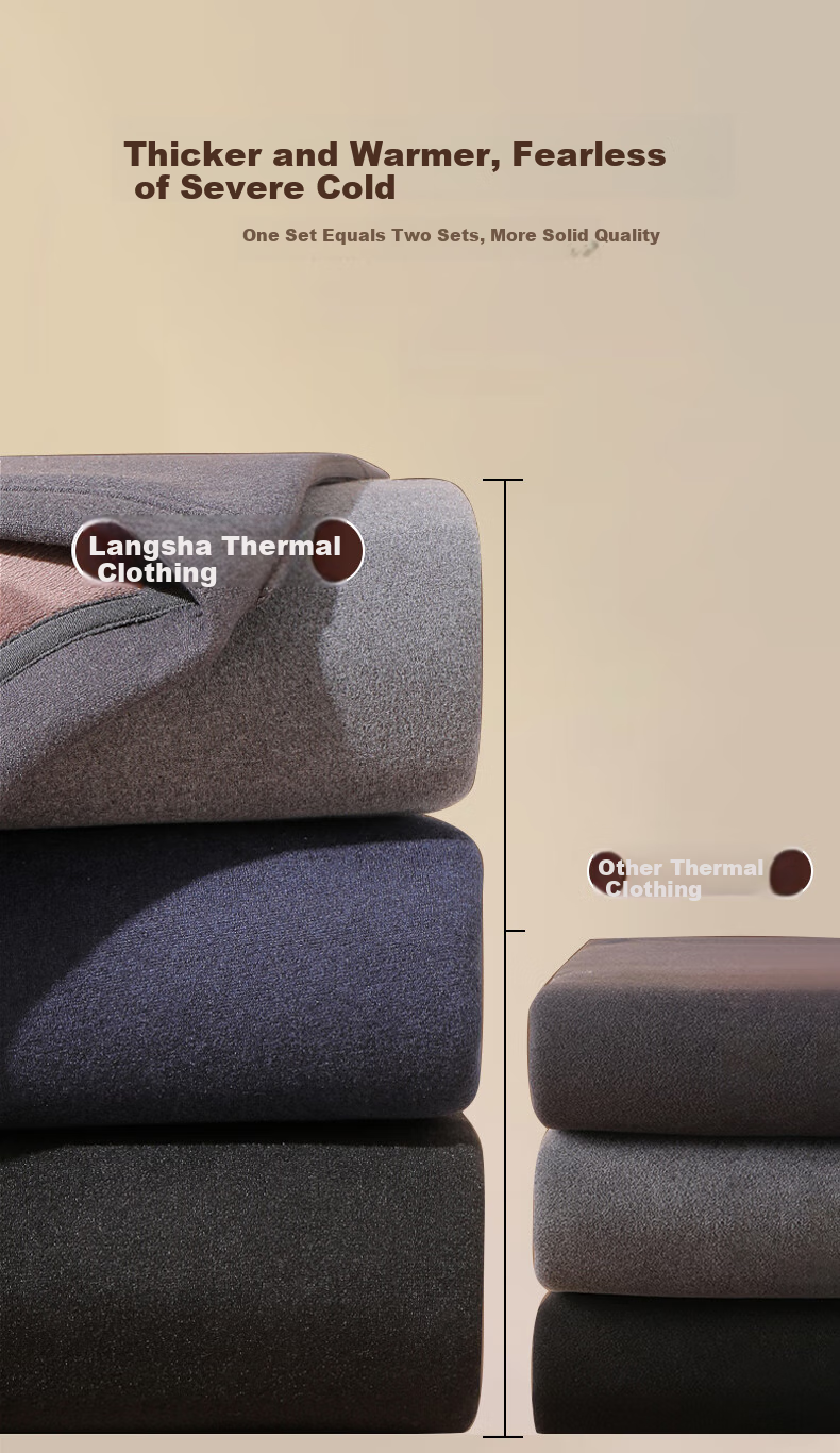 LangSha Thermal Underwear for Men, New Autumn And Winter 2026 Collection, Warm Fleece-Lined Thickened 7A Antibacterial German Fleece Heating Autumn Top And Pants for Me 10