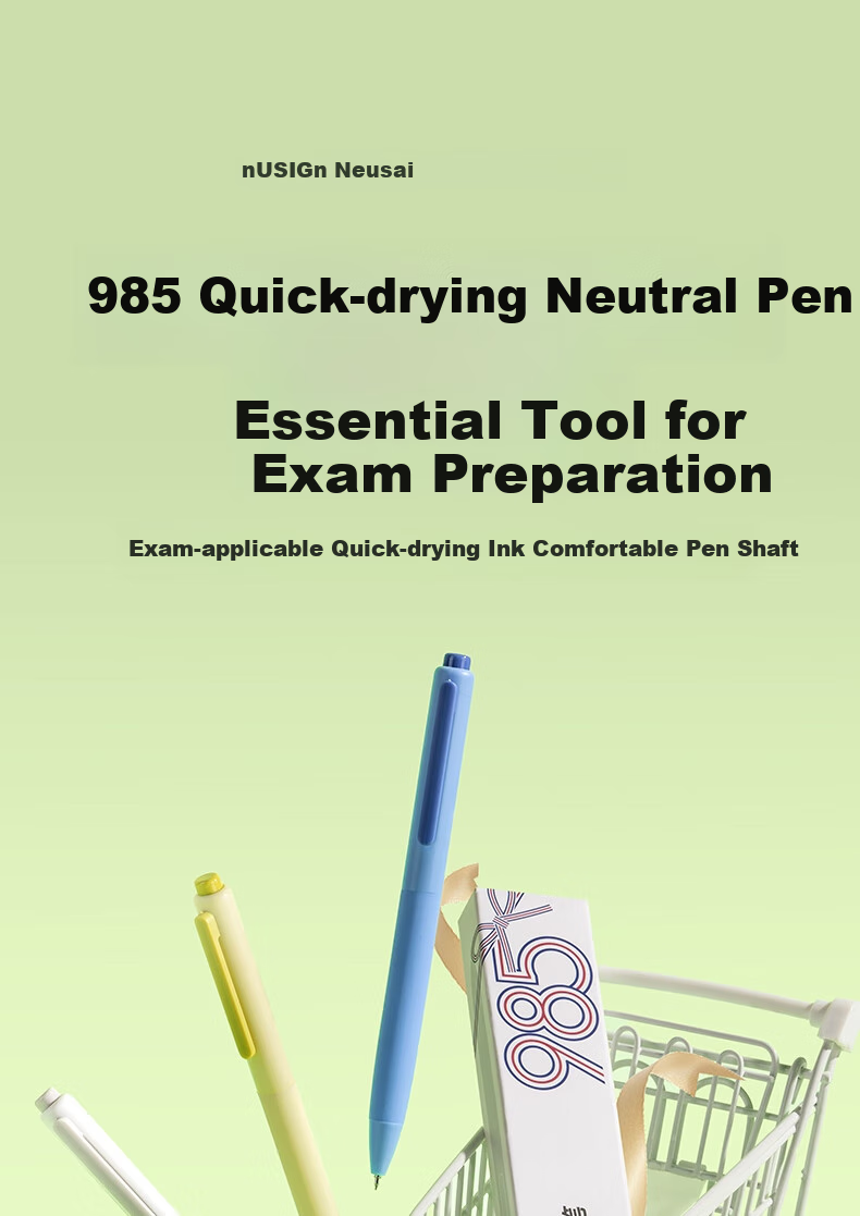 NUSIGN 985 Tri-Color Gel Pen 2-Pack 0.5mm Black Red Blue Multi-Color Click Pen for Note-Taking Student Office Stationery NS565-2 High-End Brand by Deli 1
