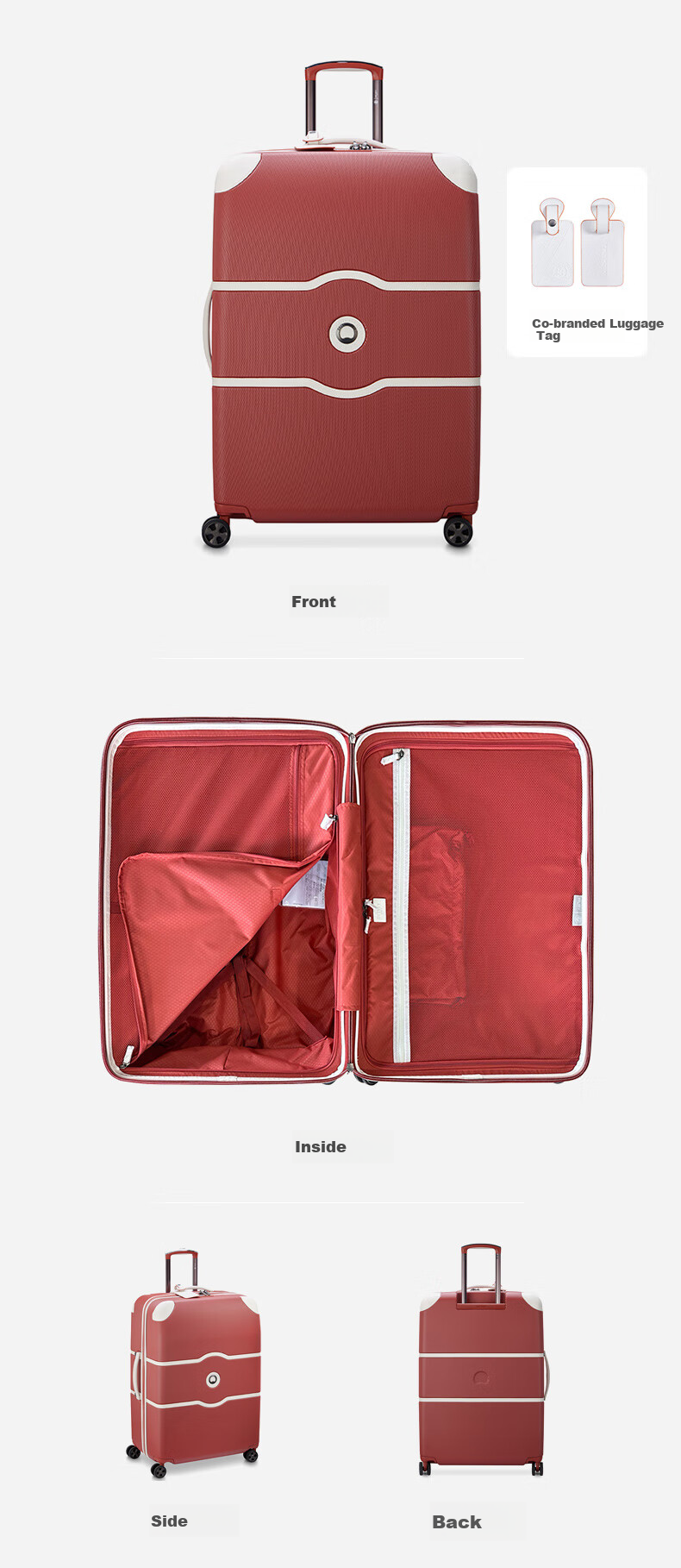 DELSEY French Luggage, Orchid Color, 24-Inch Large Capacity Suitcase with Password Lock, Business Travel Case 14