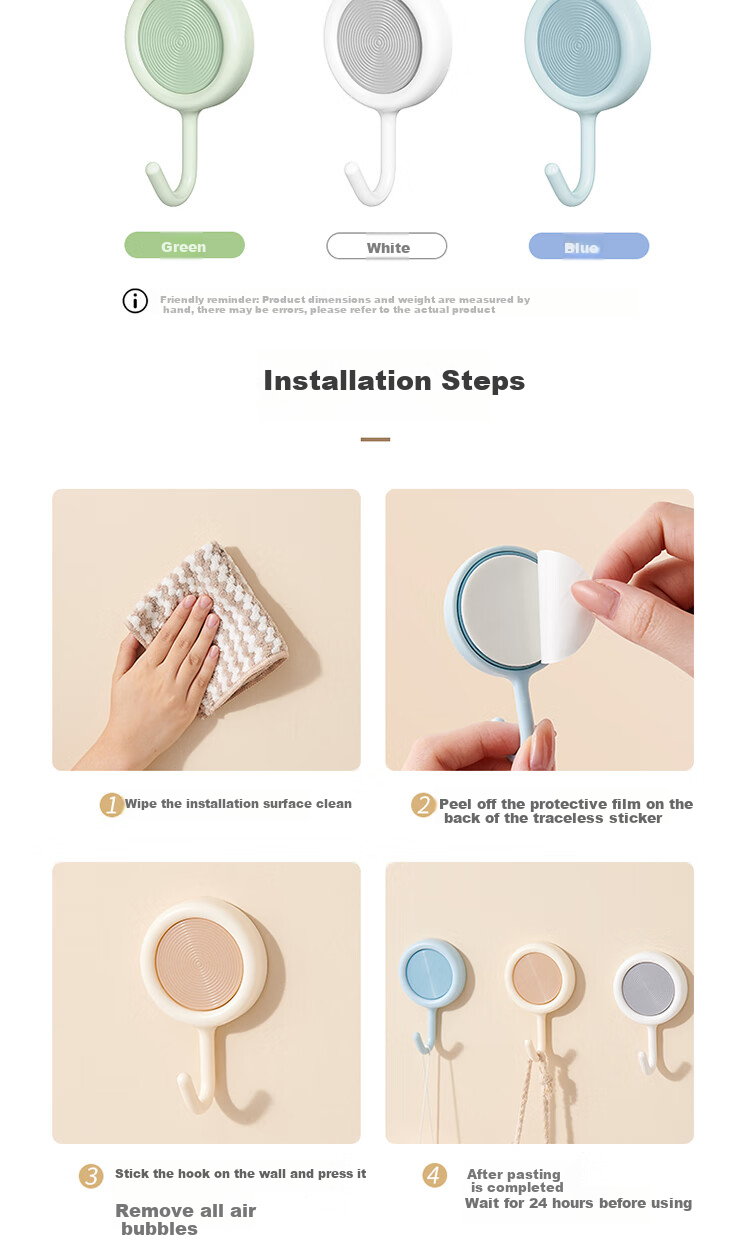 Ecoco Rotating Hook, No Drilling Required, Adhesive for Wall, Bathroom And Kitchen, Traceless, 360° Rotation, High Load Capacity 10