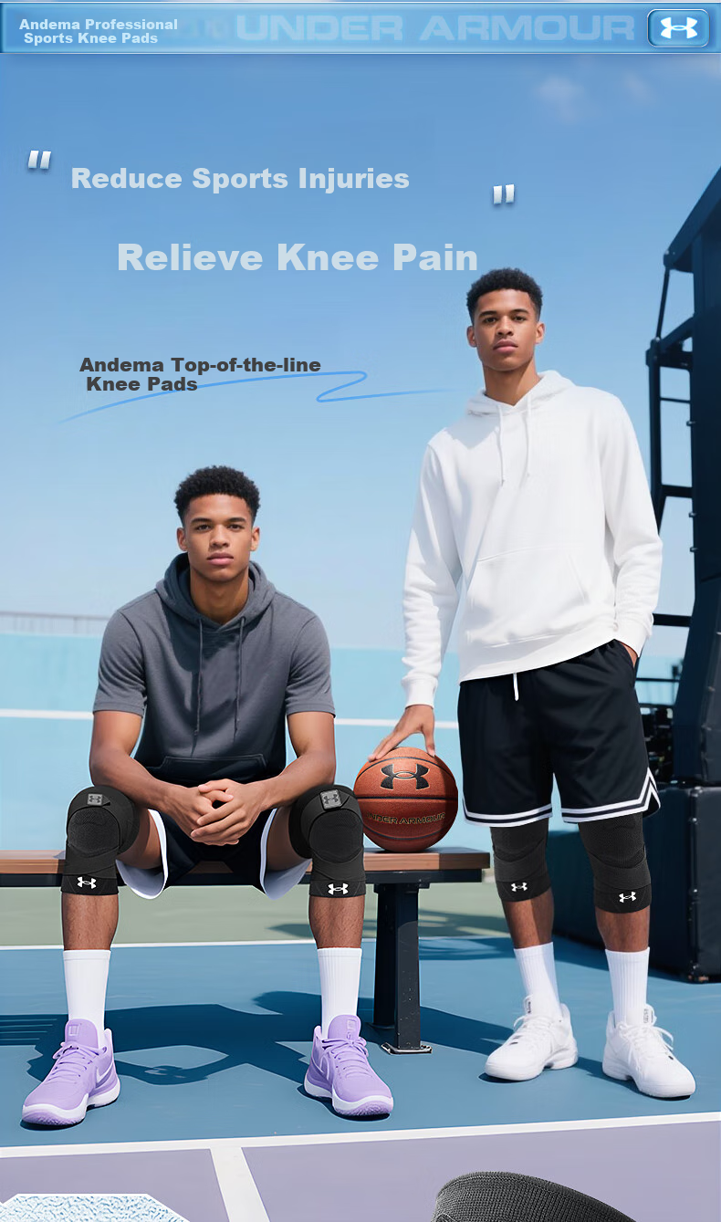 Under Armour Knee Brace for Sports, Basketball, Running, Meniscus, Badminton, Patella, Hiking, Warmth, Cold Legs, Knee Joint Protection Gear 2