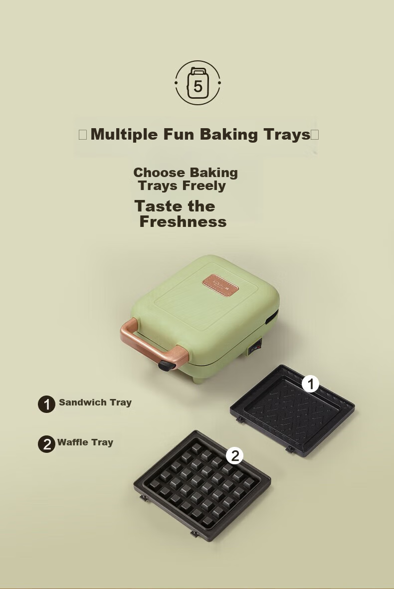 Bear Sandwich Maker, Electric Griddle with Removable Parts, Double-Sided Heating, Home Breakfast Machine, Light Meal Maker, Waffle Maker, Toast Press And Grill 3