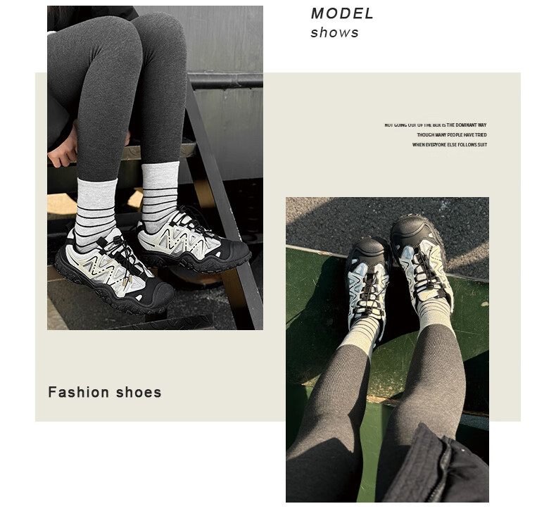 HUANQIU Thick-Soled Ugly-Cute Hiking Shoes for Women, 2026 New Outdoor Trekking Shoes, Versatile Casual Couple Dad Shoes 22
