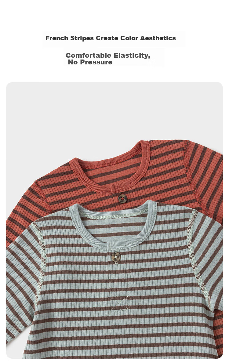Babylove Baby Romper Spring and Autumn Striped Homewear Crawling Suit Sleepwear Modal Warm Clothing 5