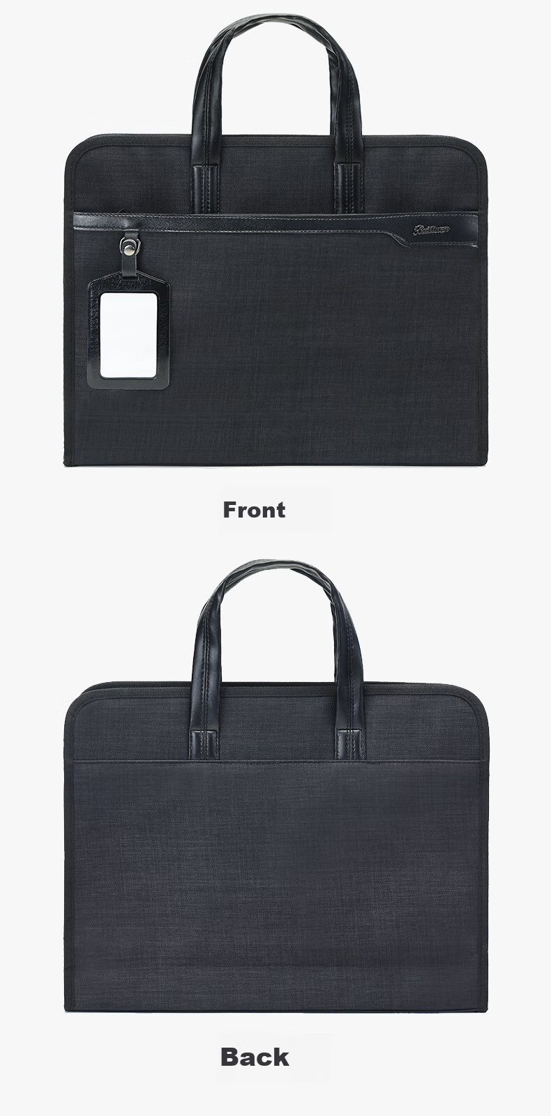 Bailiwen H1816 Dark Gray Business Wide Conference Briefcase Laptop Bag for Men And Women, Travel Handbag, Document Bag, File Organizer, Office Meeting Bag 5