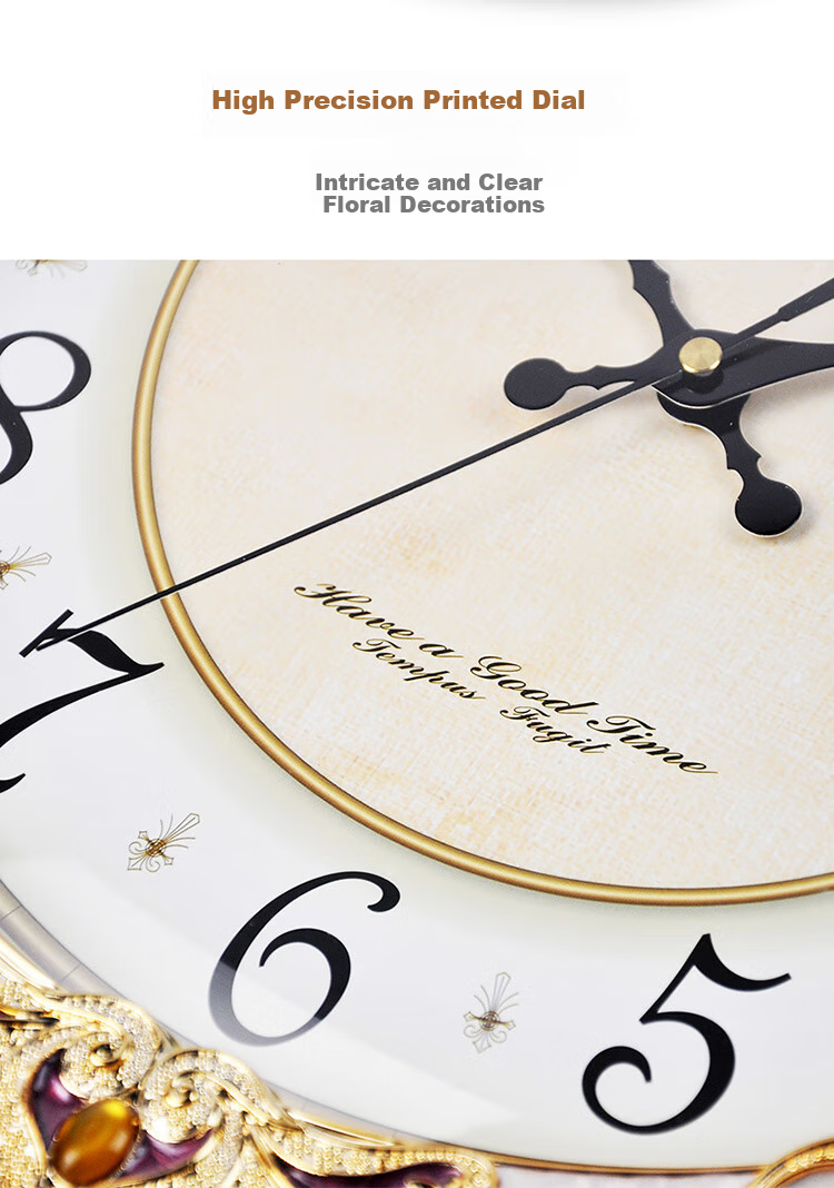 POLARIS Wall Clock, European Style Living Room Clock, Creative Quartz Clock, Antique-Like Personalized Wall Clock, Pastoral Office Clock, 40cm 2