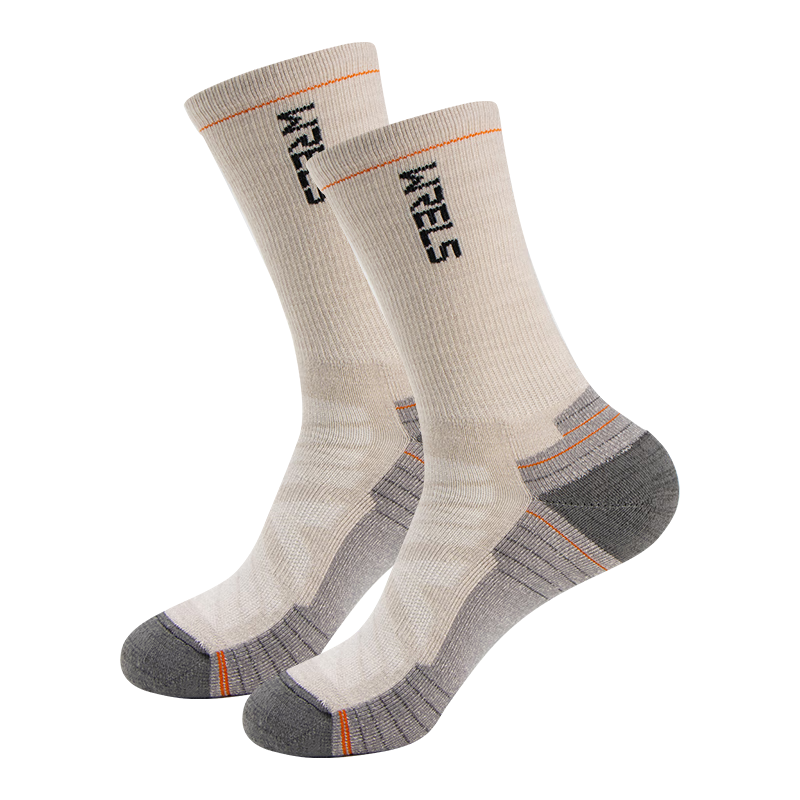 Riels Merino Wool Socks Unisex High Tube Marathon Hiking Running Thick Terry Anti-Odor Breathable Sports Socks