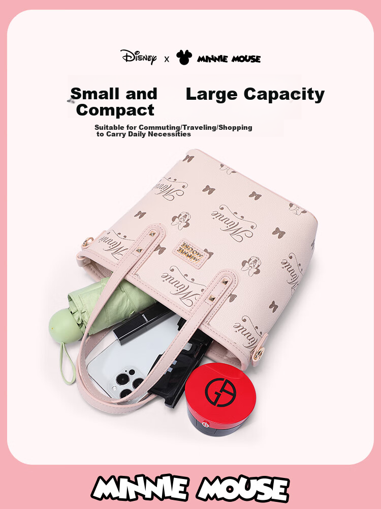 Disney Handbag, Women's Bag, Minnie Shoulder Crossbody Bag, Basket-Shaped Small Purse, Gift Box Packaging, Birthday Present for Girls 5