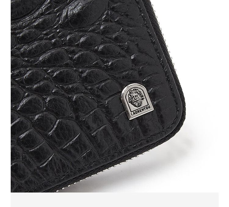 Old Man Head Men's Long Business Vertical Zipper Card Wallet First Layer Cowhide Clutch Money Clip Christmas Gift 7