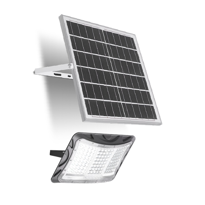 NVC Solar Outdoor Lighting Floodlight Street Light Remote Control Light Sensor High Brightness 2150lm Coverage 110sqm + Light Control + Remote Control