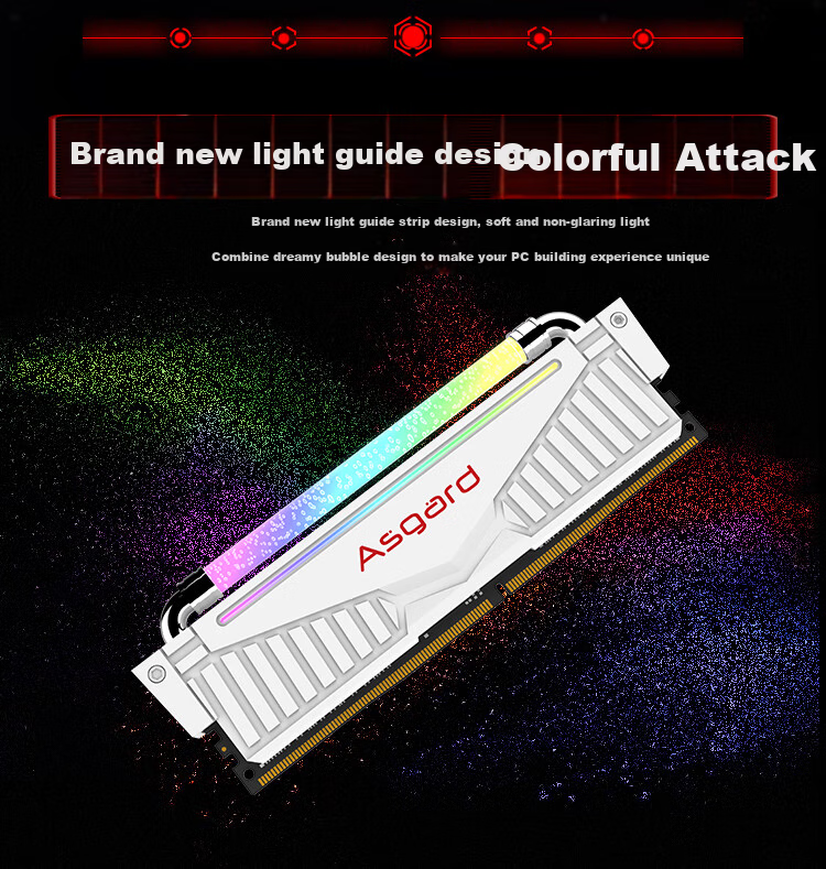 Asgard 16GB (8GB X 2) DDR4 3600 Desktop Memory Module, Valkyrie, RGB Light Bar, Premium Chips, CL18, Polar White 6