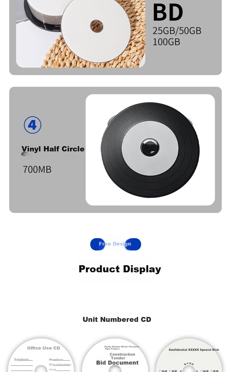 JVC Custom Discs, CD/DVD Manufacturer Orders, Domestic/Regional Production, Disc Printing, Serial Number Printing, Corporate Customization (Contact Customer Service for Customization) 5