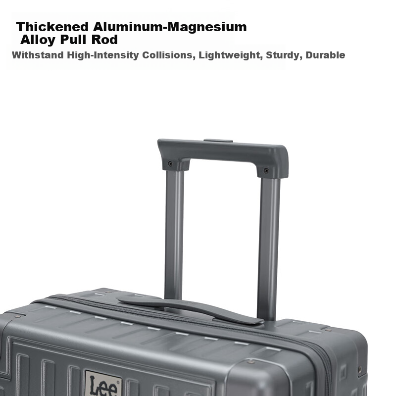 Lee High-Quality Suitcase with Cup Holder, Multifunctional Luggage, Travel Case, Student Password Lock Suitcase, Space Gray, 20 Inches