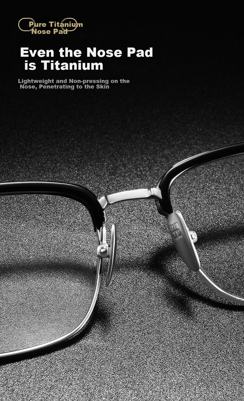 Xiyanghong Reading Glasses for Men And Women, High-End Pure Titanium High-Definition Anti-Blue Light Presbyopic Glasses E204Y, 250 Degrees 5