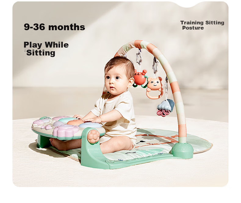 Babycare Baby Gym Foot Piano for 0-1 Year Old Newborns, Baby Welcome Gift, Infant Soothing Toy, Duobula Rabbit 11