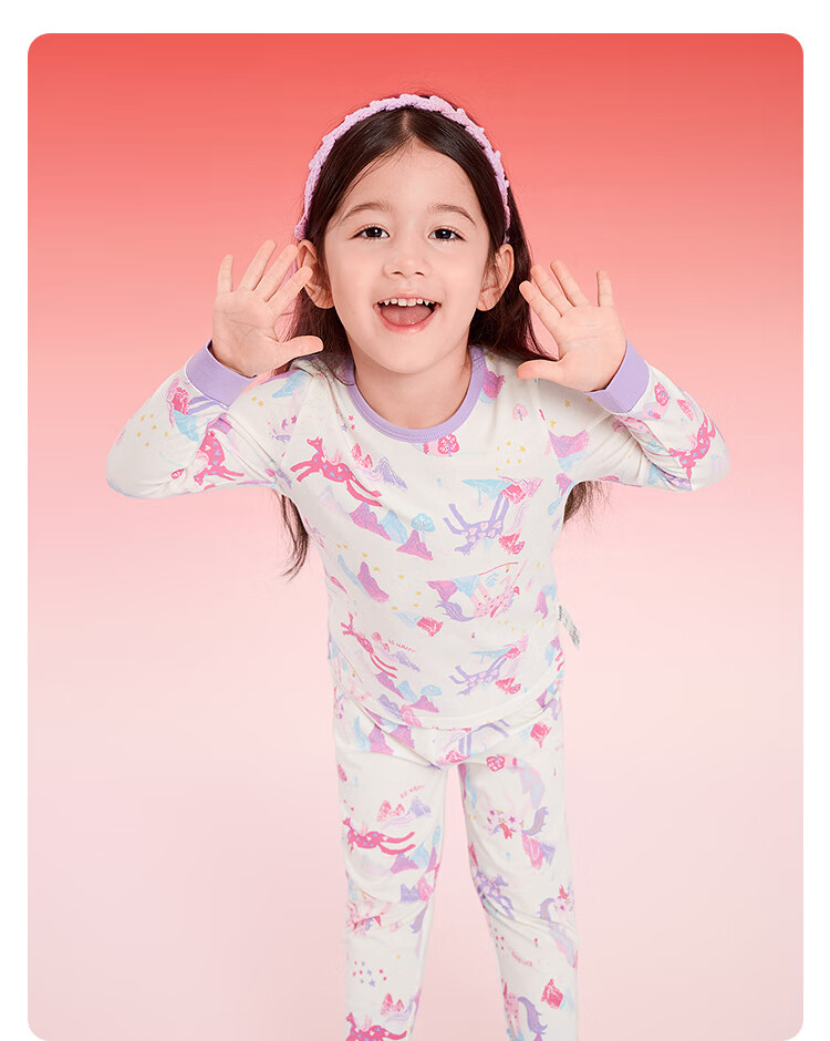BALABALA Kids Children's Underwear Set Boys Girls 2026 Spring Baby Pajamas Autumn Clothes Red New Year Season Trend 2