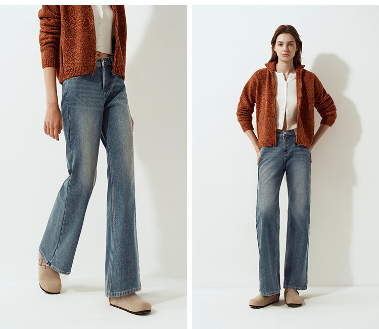 Semir Women's Winter Warm Fleece Lined Stretch Denim Jeans 2025 Hong Kong Style Flared Pants 109725124003 3