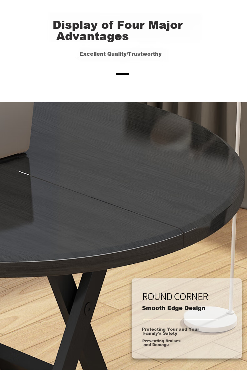 Chibailun Foldable Table, Home Dining Table, Simple Dining Table for Small Apartments, Balcony Round Table, Portable Market Stall Table 3