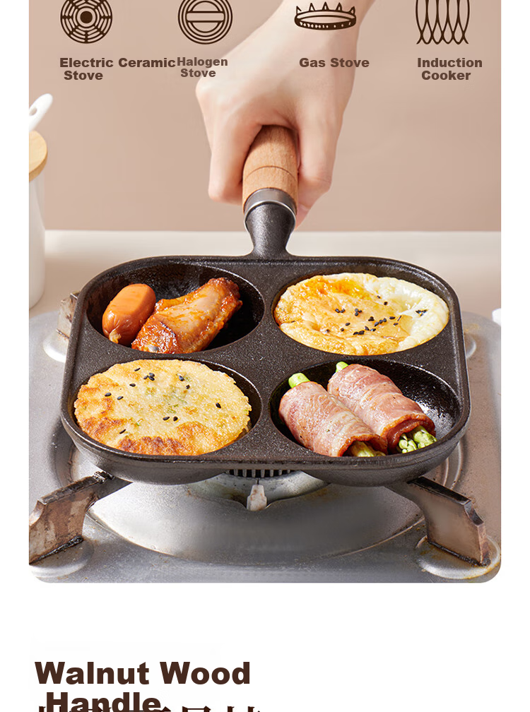 Baijie Sausage Grilling Pan, Home Use Starch Sausage Maker, for Grilling Rice Cakes, Lamb Skewers, Gluten, Sausages, Outdoor Grilling Plate 12