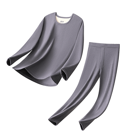 SNOWFLYING Men's Thermal Underwear Set, down And Silk Patch 10A Antibacterial Autumn And Winter Fleece-Lined Top And Bottom