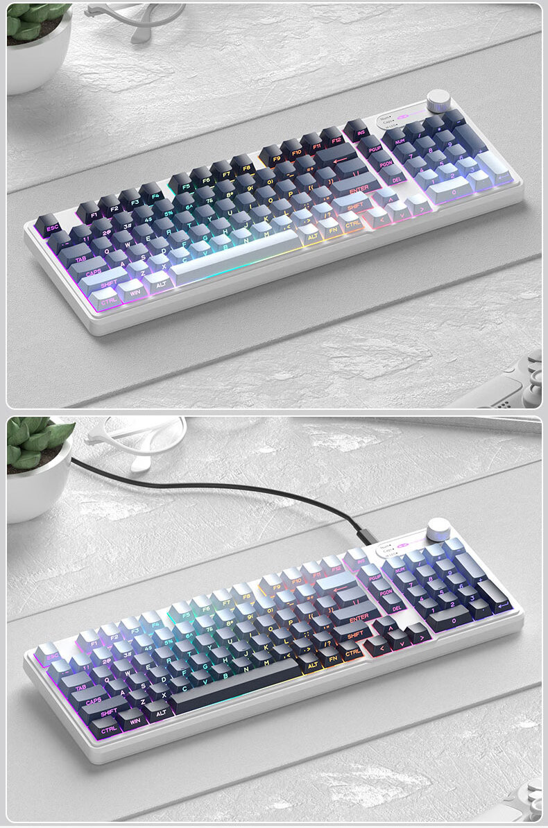 MageGee Wireless Tri-Mode Silent Computer Keyboard Business Office Gaming Membrane Keyboard Laptop Bluetooth Keyboard GK960 Red Edition Tri-Mode 2