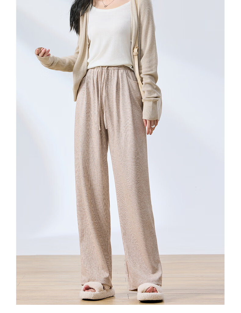 Langsha Soft Glutinous Rice Pants Women Autumn High Waist Straight Casual Floor-Length Loose Lazy Yamamoto Sports Pants 15