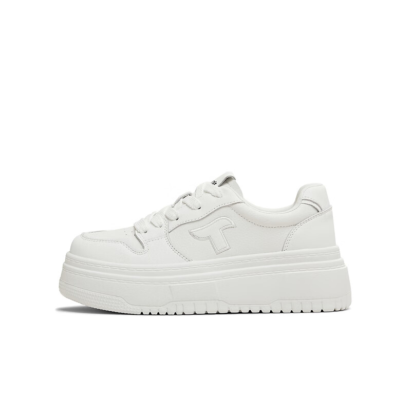 TEENMIX Women's White Thick-Soled Casual Sneakers 2026 Spring New T-Strap Style Size 36