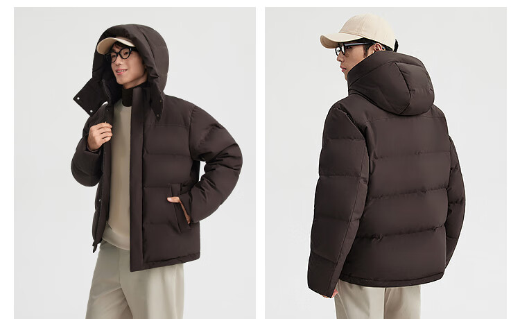 BOSIDENG 25 Years Men's Winter Down Jacket 90% Down Thickened Removable Hood Loose Short Casual Warm Coat 2